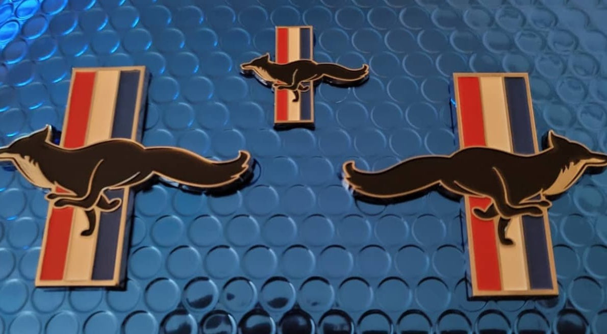 Set of 3 Foxbody Emblems - Black Chrome