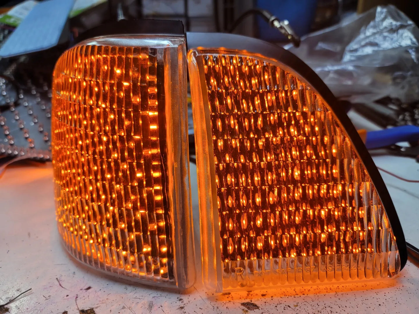87-93 Stock style Front lights w/Full board leds – ClassicLeds